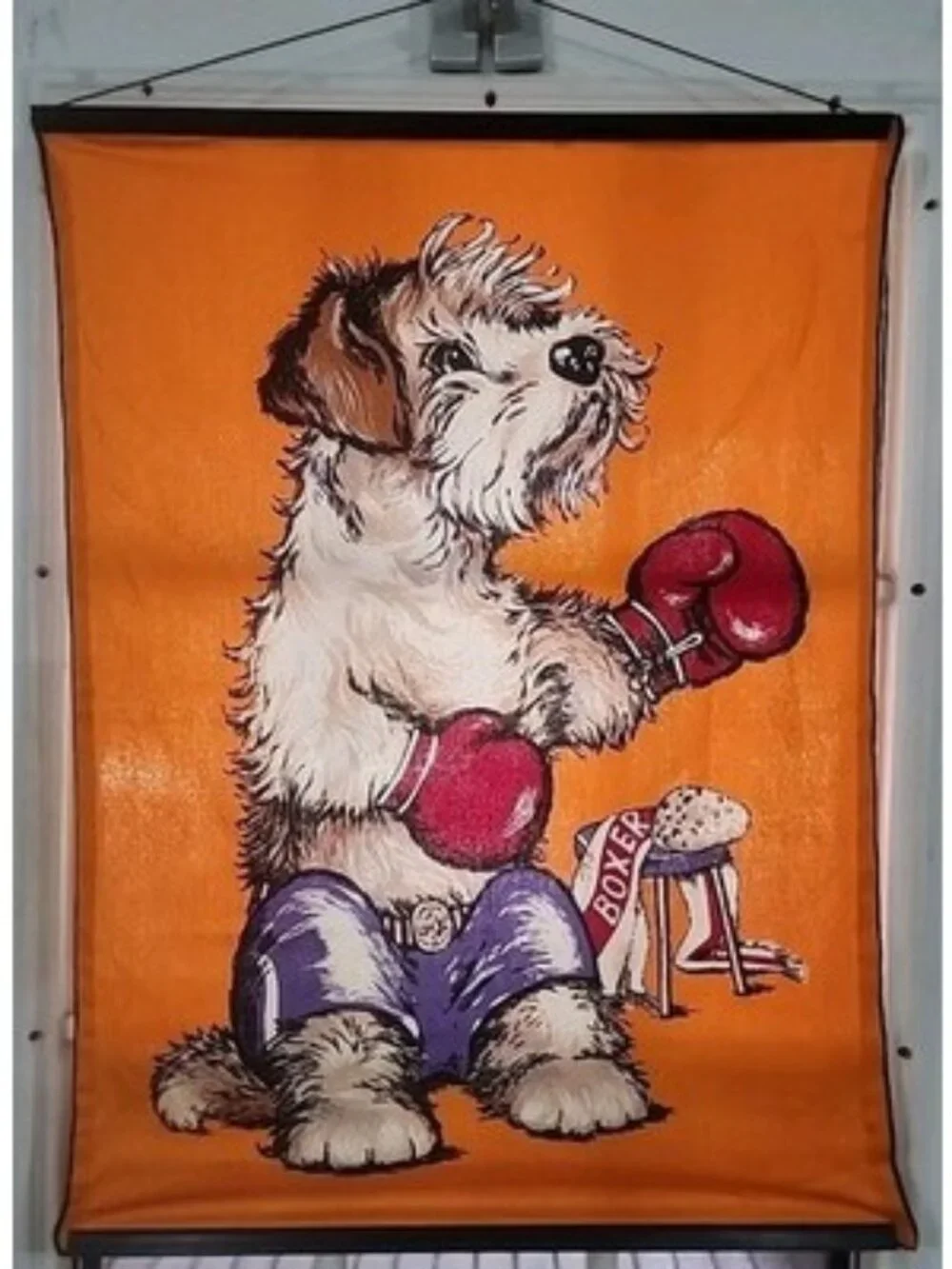 Boxer Dog Boxing Hanging Flag Wall Decor Panel Time By Wesco Reltex 28 X 20